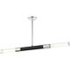 Tubo 2 Light 35 inch Matte Black and Chrome Pendant Ceiling Light