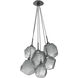 Gem LED 18 inch Graphite Chandelier Ceiling Light in Smoke, 2700K LED, Cluster