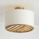 Soleil 3 Light 16.75 inch Matte Brass Semi-Flush Mount Ceiling Light, Convertible Dual Mount