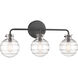 Mason 3 Light 22 inch Black Bathroom Vanity Light Wall Light