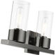 Carson 3 Light 23 inch Black Chrome Vanity Sconce Wall Light