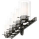 Manhattan 6 Light 47.5 inch Black Chrome with Polished Chrome Accents Vanity Sconce Wall Light in Polished Black Chrome