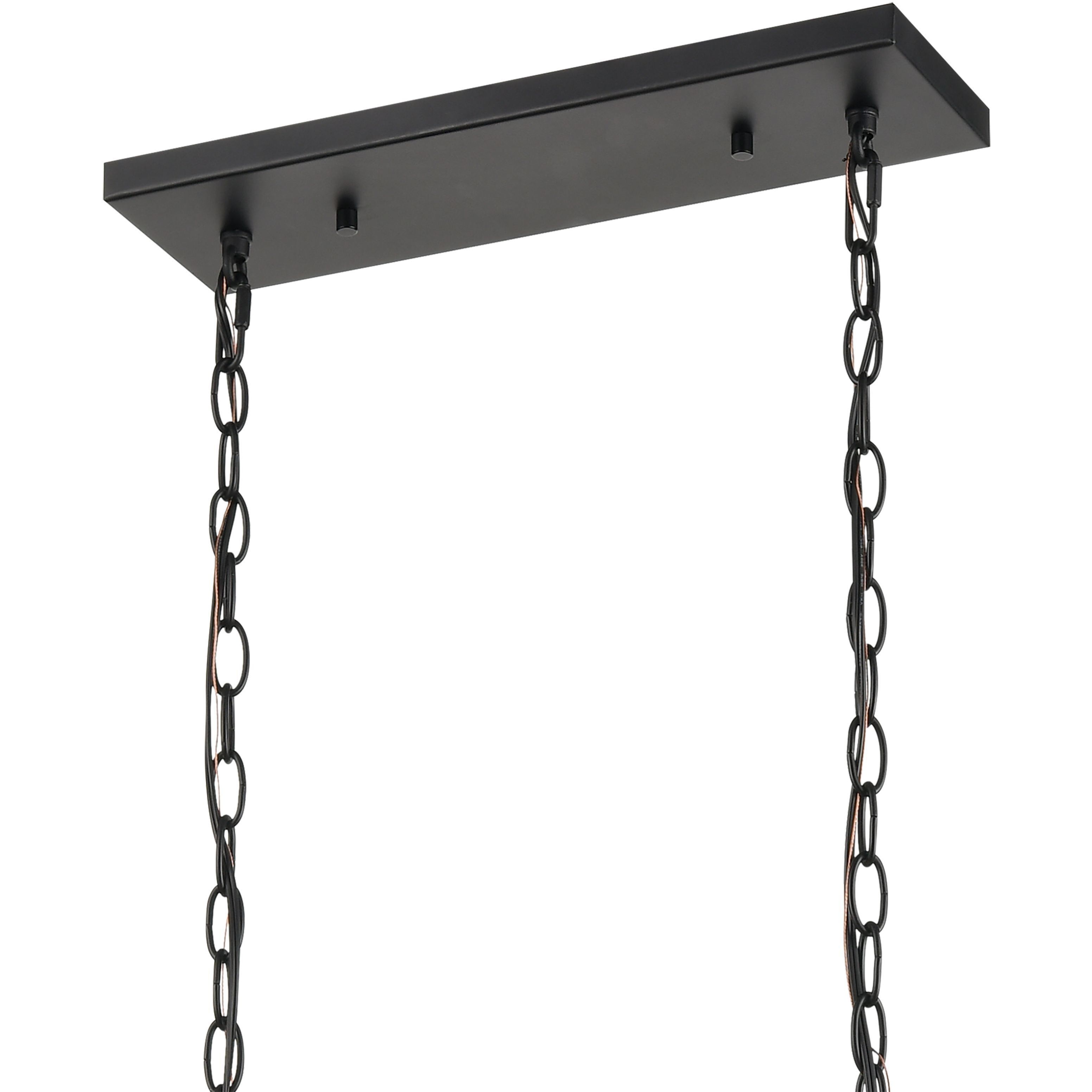 Barrow 6 Light 36 inch Birchwood with Matte Black Linear Chandelier Ceiling Light