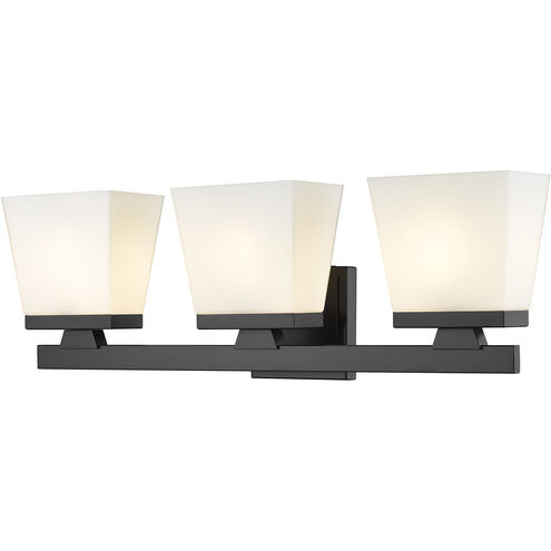 Astor 3 Light 23 inch Matte Black Vanity Wall Light