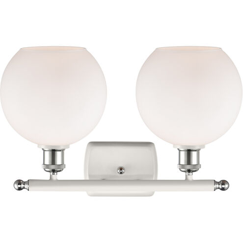 Ballston Athens LED 16 inch White and Polished Chrome Bath Vanity Light Wall Light in Matte White Glass, Ballston
