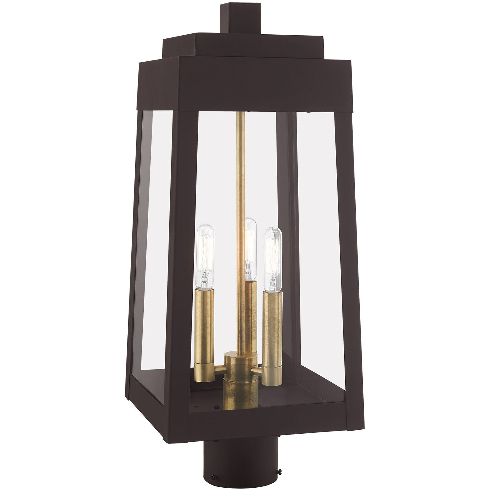Oslo 3 Light 20 inch Bronze Outdoor Post Top Lantern
