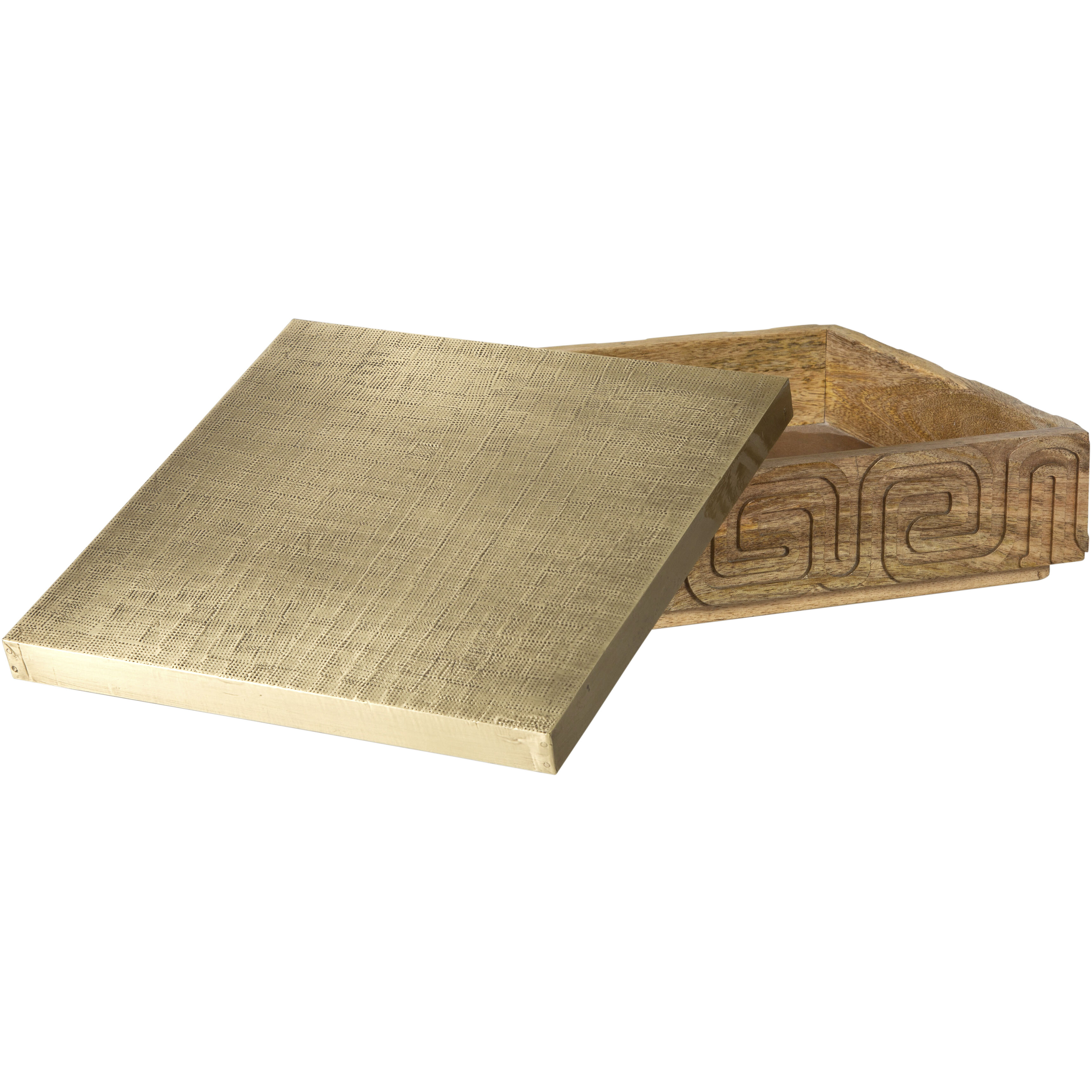 Maze 12 X 12 inch Natural with Aged Brass Box
