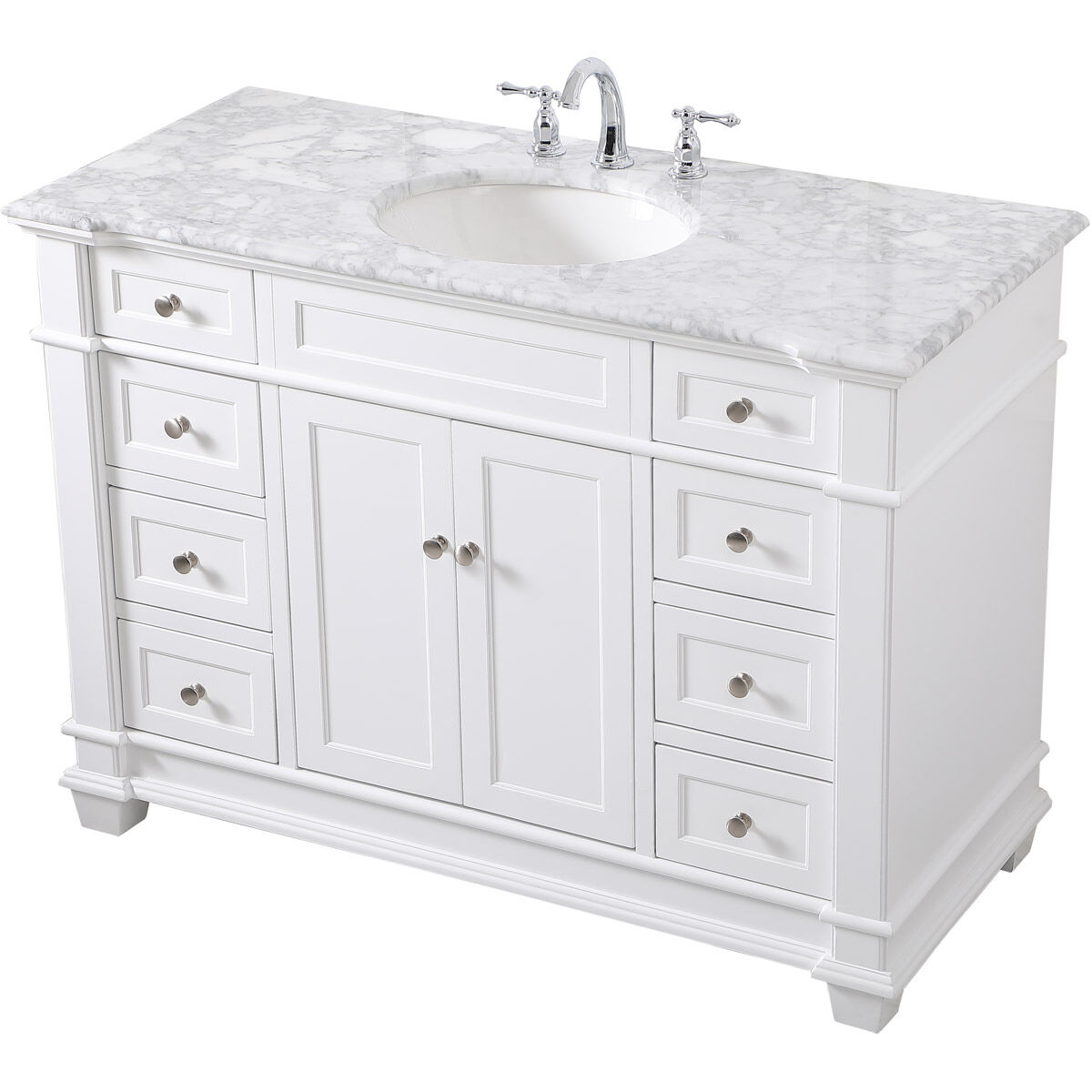 Wesley 48 X 22 X 35 inch White Vanity Sink Set