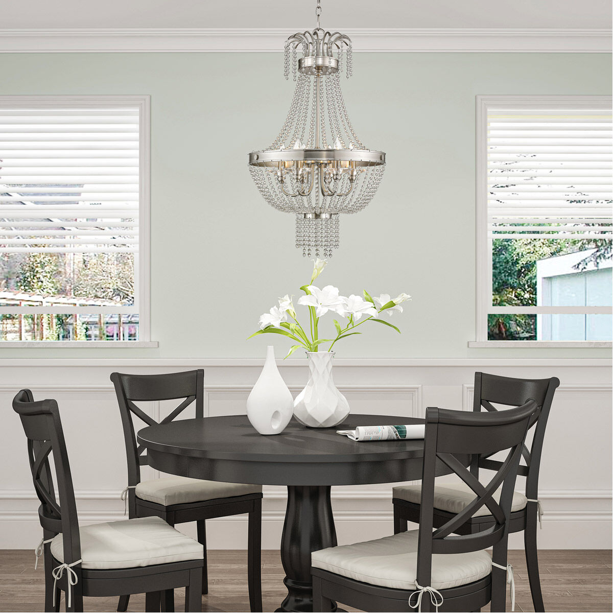 Valentina 6 Light 18 inch Brushed Nickel Pendant Ceiling Light