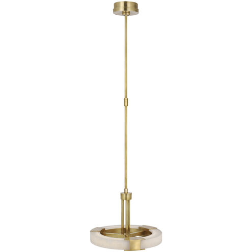 Kelly Wearstler Covet LED 13.75 inch Antique-Burnished Brass and Alabaster Ring Pendant Ceiling Light, Small