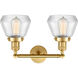 Franklin Restoration Fulton 2 Light 17 inch Satin Gold Bath Vanity Light Wall Light in Clear Glass, Franklin Restoration