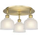 Dayton 3 Light 17.25 inch Brushed Brass Flush Mount Ceiling Light in White