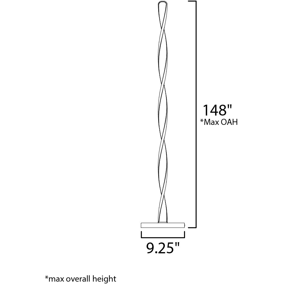 Pirouette 48 inch 40 watt Black Floor Lamp Portable Light