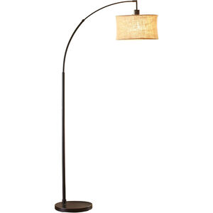 Burlap 68 inch 150.00 watt Antique Bronze Arc Floor Lamp Portable Light, Simplee Adesso
