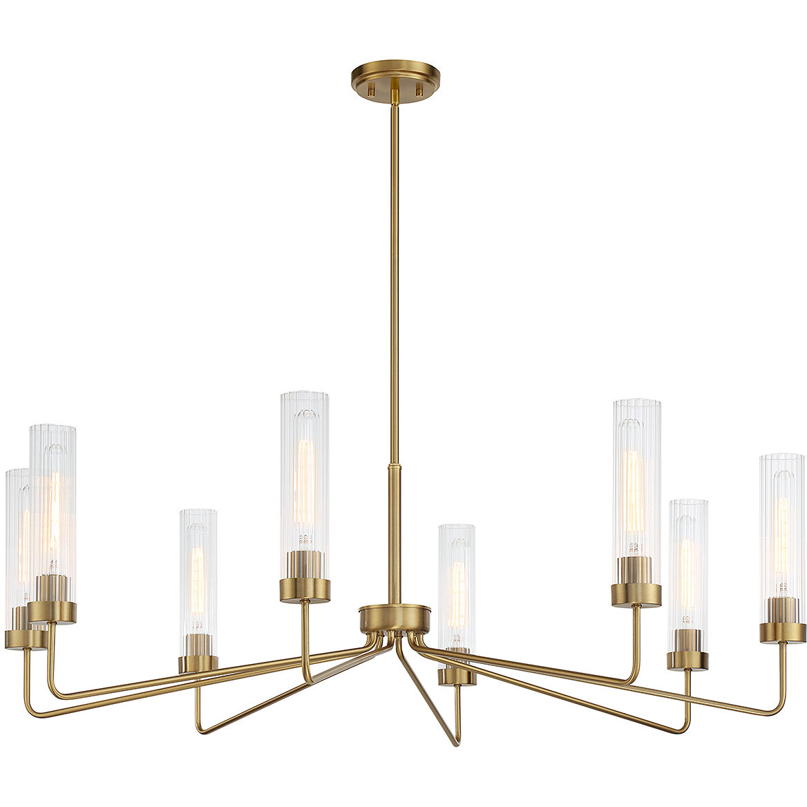 Baker 8 Light 44 inch Warm Brass Chandelier Ceiling Light, Essentials