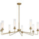 Baker 8 Light 44 inch Warm Brass Chandelier Ceiling Light