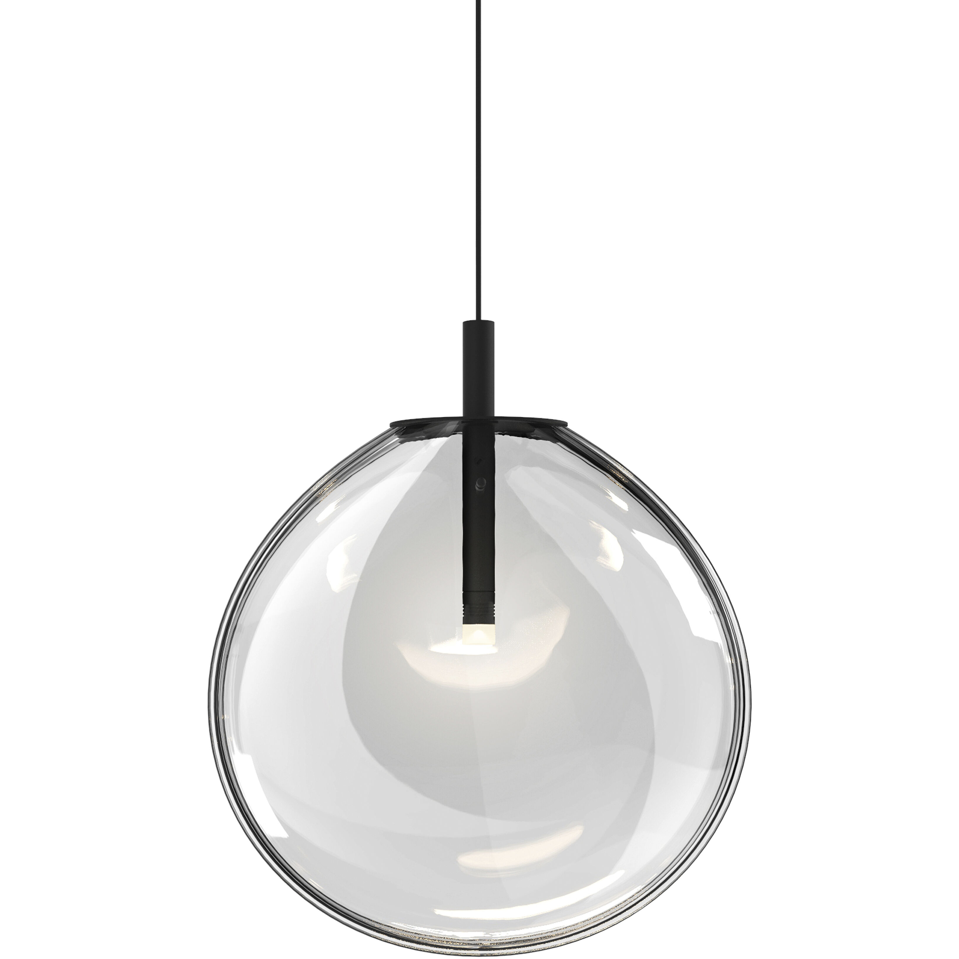Cantina LED 12 inch Satin Black Pendant Ceiling Light in Clear Glass