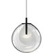 Cantina LED 12 inch Satin Black Pendant Ceiling Light in Clear Glass