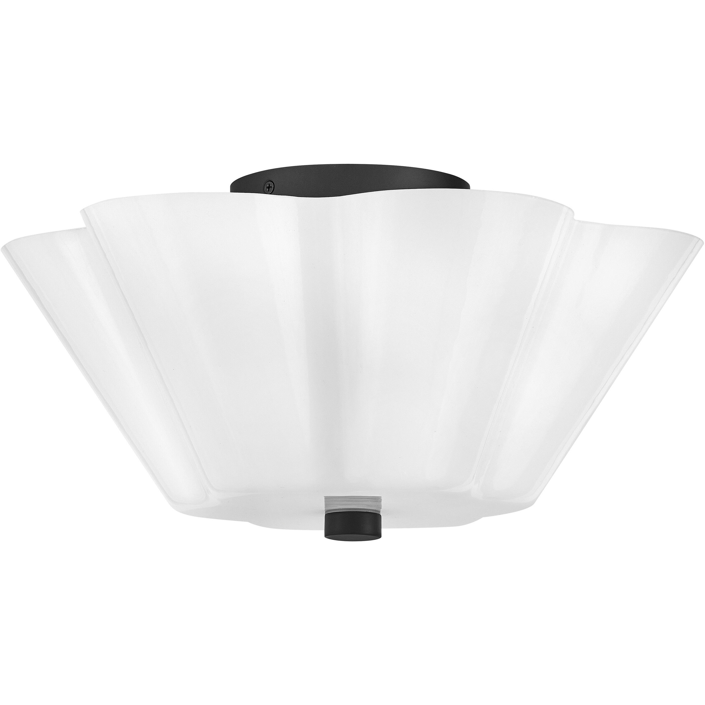 Honey 3 Light 15 inch Black Semi-Flush Mount Ceiling Light, Medium