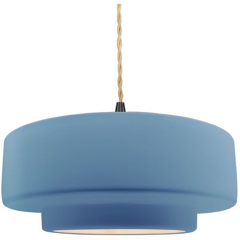 Radiance 1 Light 14.5 inch Sky Blue and Matte Black Pendant Ceiling Light