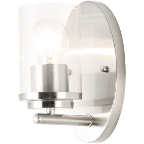 Corona 1 Light 5 inch Satin Nickel Bath Vanity Wall Light in Clear