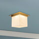 Mineral 1 Light 11.13 inch Patina Brass and Alabaster Flush Mount Ceiling Light in Alabaster Shade
