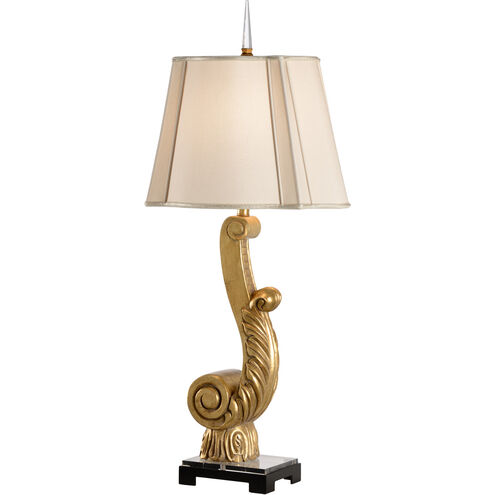 Wildwood 39 inch 100 watt Antique Gold Leaf Table Lamp Portable Light