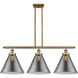 Ballston X-Large Cone LED 36 inch Brushed Brass Island Light Ceiling Light in Plated Smoke Glass