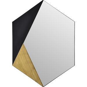 Cad 40 X 30 inch Black and Antique Gold Wall Mirror