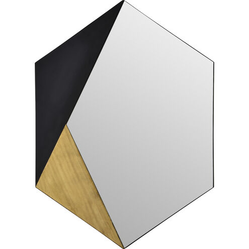 Cad 40 X 30 inch Black and Antique Gold Wall Mirror