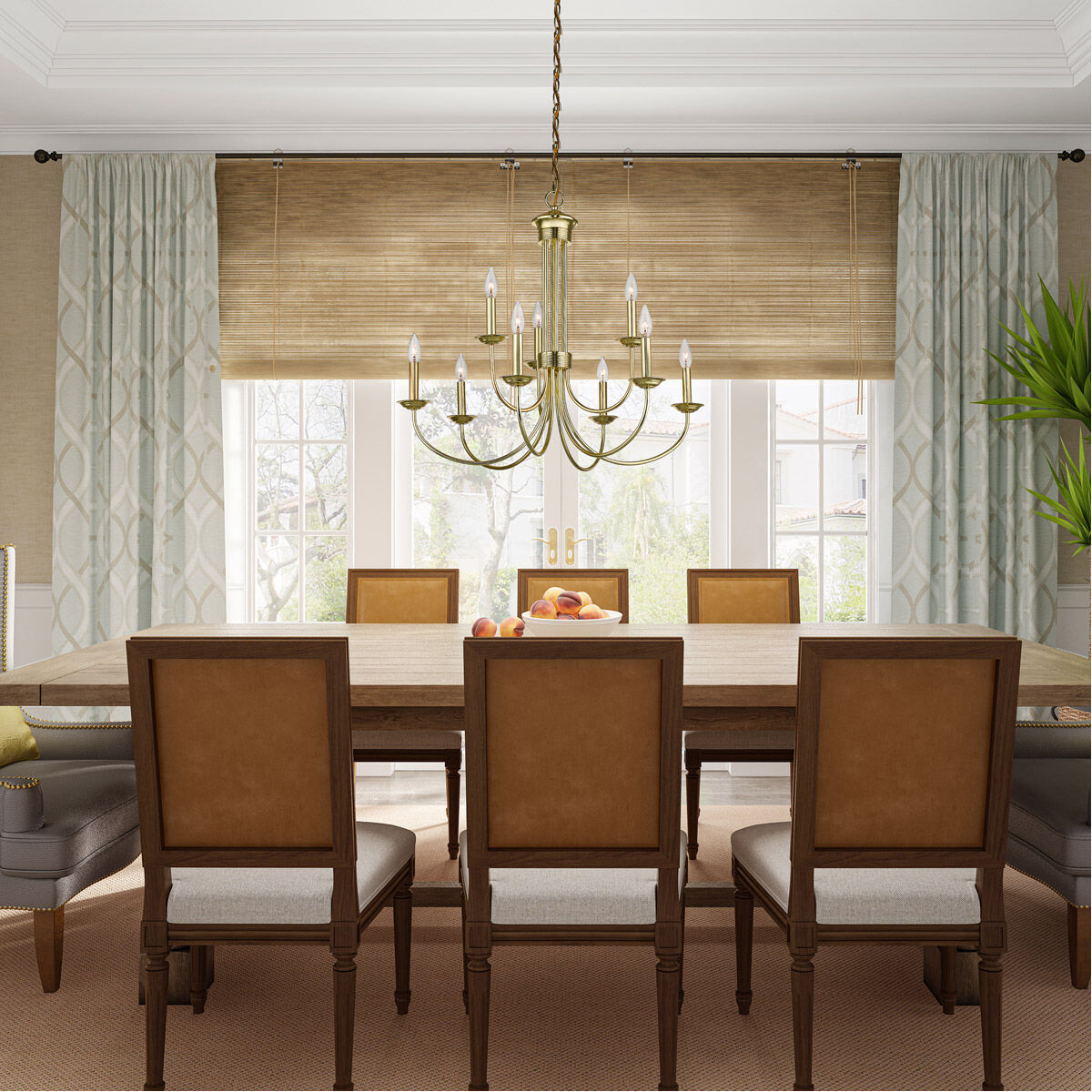 Estate 9 Light 30 inch Polished Brass Chandelier Ceiling Light