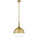 Franklin Restoration Hampden 1 Light 12.88 inch Brushed Brass Pendant Ceiling Light in Clear Glass