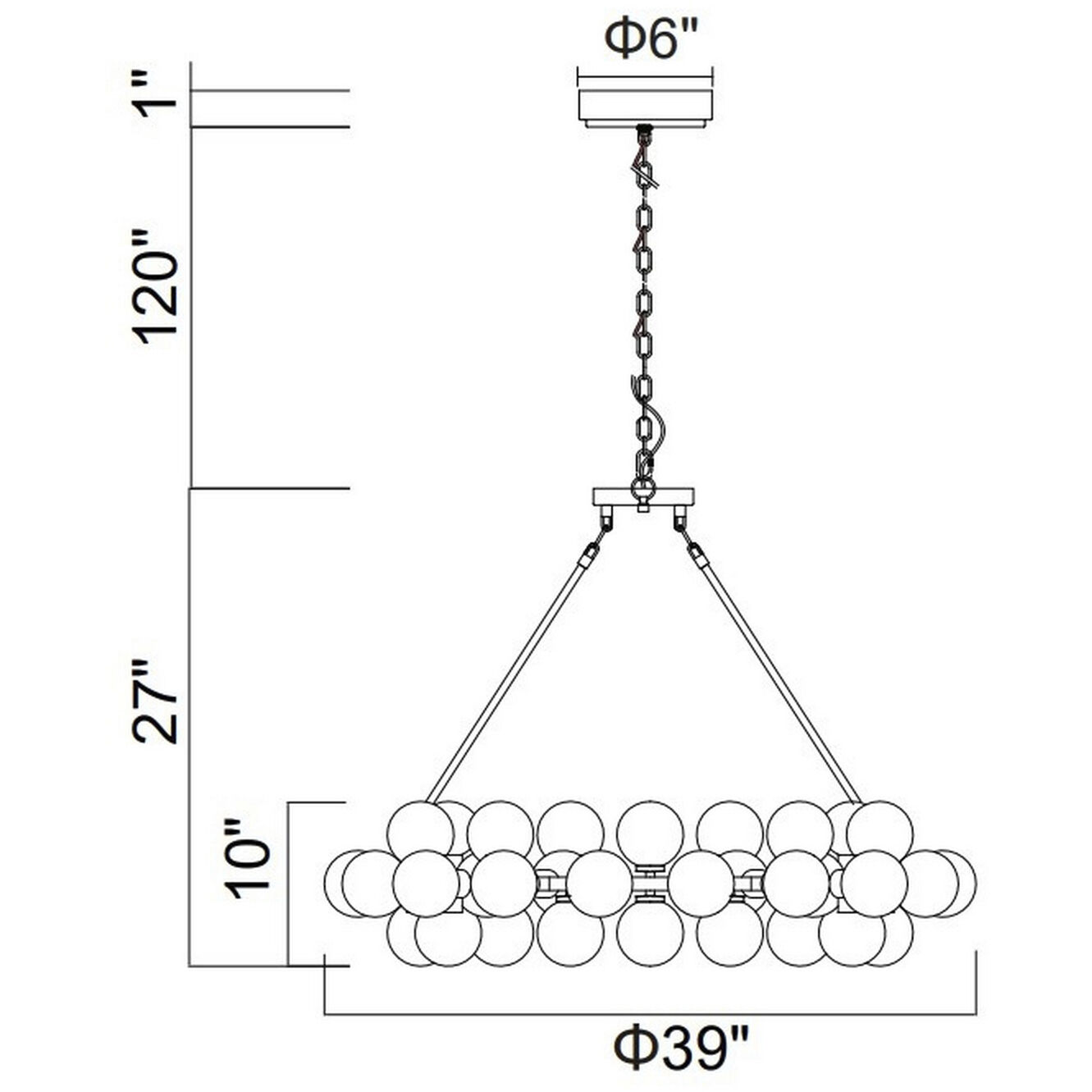 Arya LED 39 inch Satin Gold Chandelier Ceiling Light