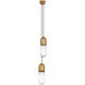Thomas O'Brien Junio LED 5.5 inch Hand-Rubbed Antique Brass Pendant Ceiling Light in Clear Glass