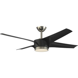 Vela 52 inch Black and Satin Nickel with Black Blades Indoor Ceiling Fan