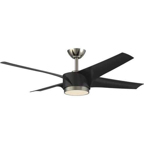Vela 52 inch Black and Satin Nickel with Black Blades Indoor Ceiling Fan