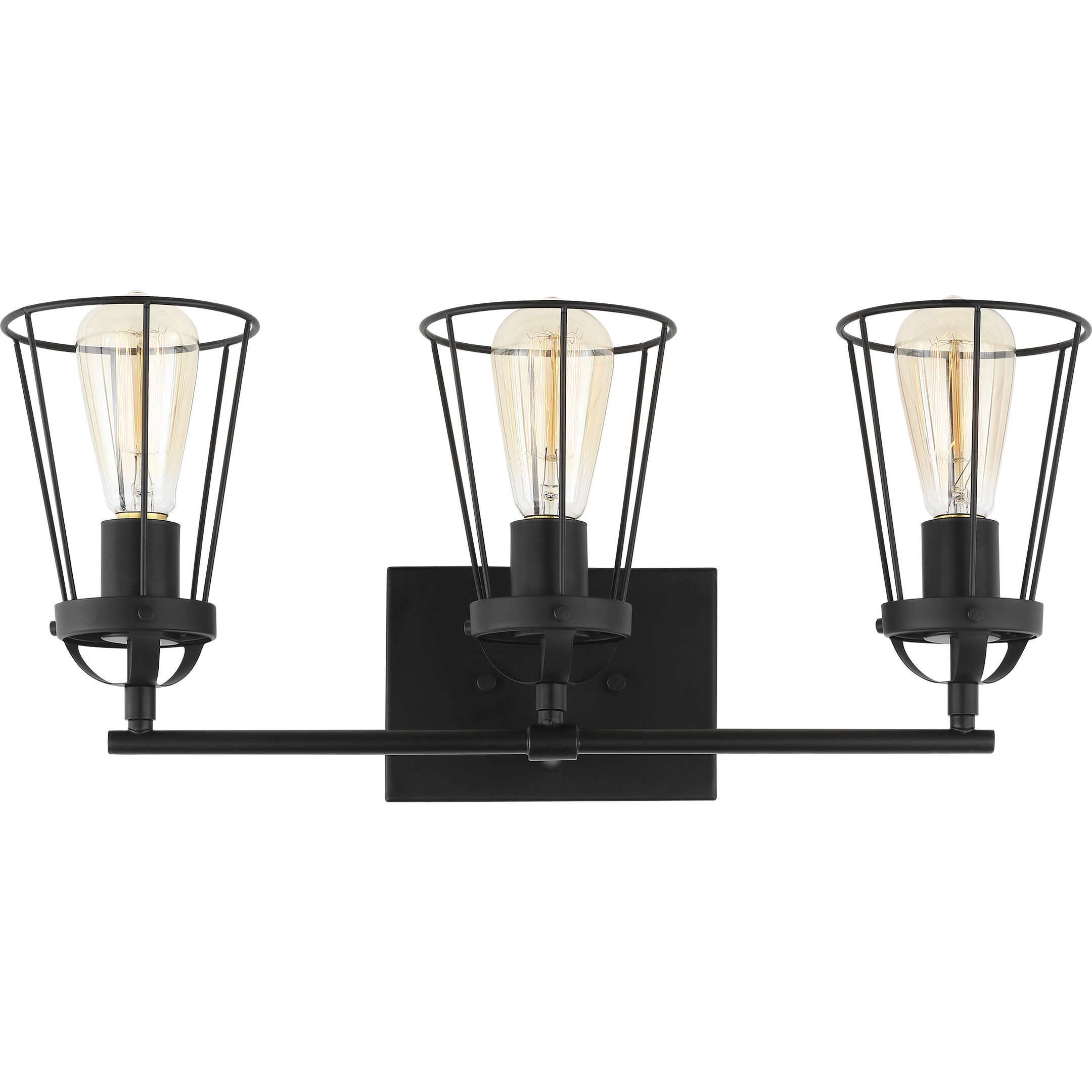 Dames 3 Light 21.75 inch Midnight Black Bath Vanity Wall Sconce Wall Light