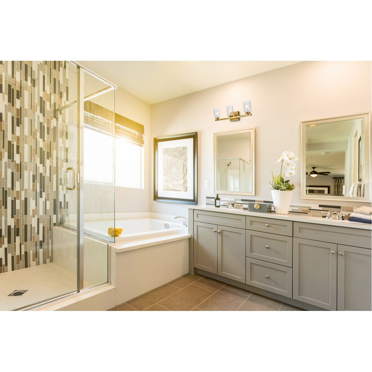 Cassie 3 Light 24 inch Brass Bath Sconce Wall Light