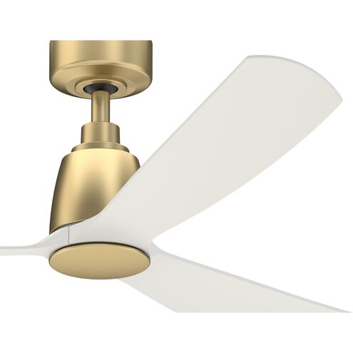 Kute 52 52 inch Brushed Satin Brass with Matte White Blades Fan-Uni