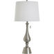 Cameron 33 inch 100 watt Brushed Steel and White Table Lamp Portable Light