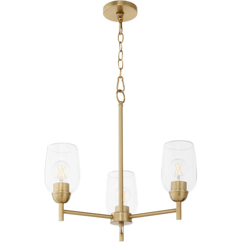 Wallinger 3 Light 20.5 inch Aged Brass Chandelier Ceiling Light