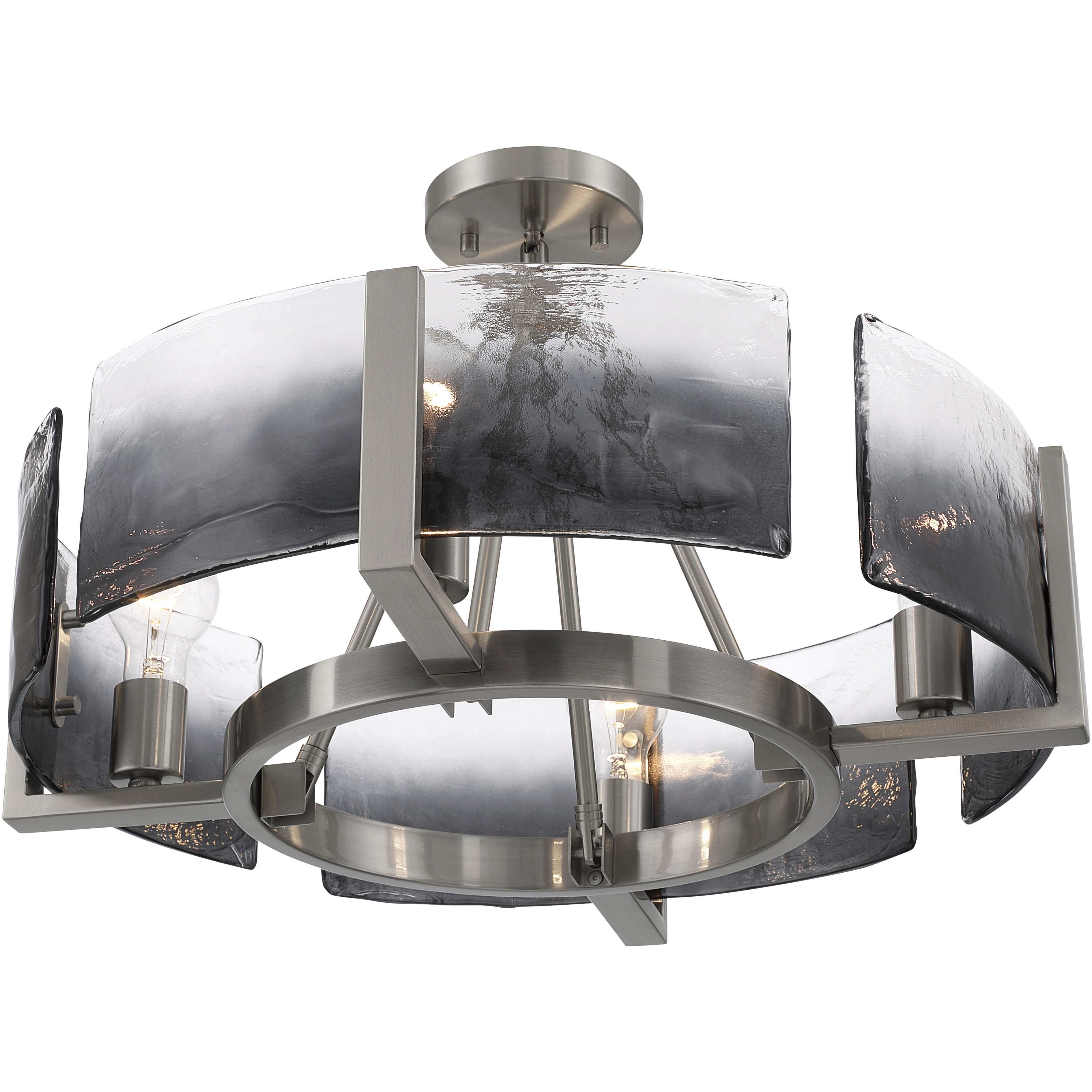 Aenon 4 Light 22 inch Pewter Semi-Flush Mount Ceiling Light