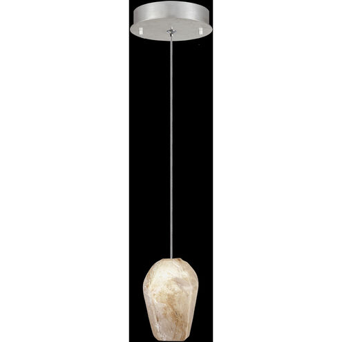 Natural Inspirations 1 Light 5.5 inch Silver Pendant Ceiling Light in Natural Quartz Studio Glass 7