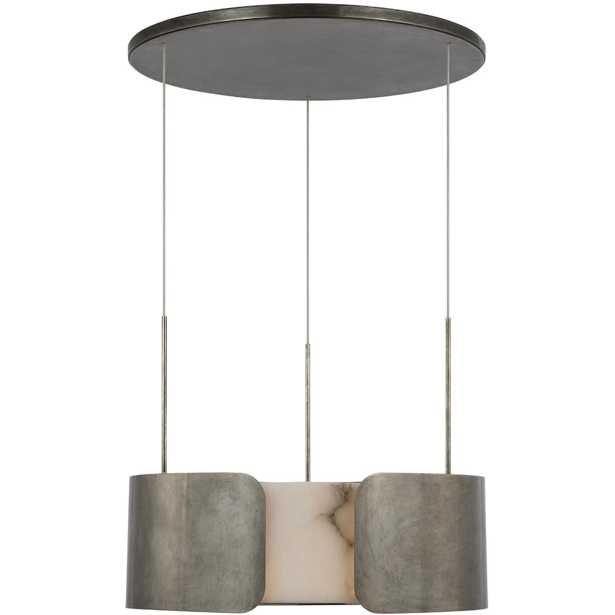 Anne-Marie Barton Armise LED 27.5 inch Mottled Pewter Drum Chandelier Ceiling Light