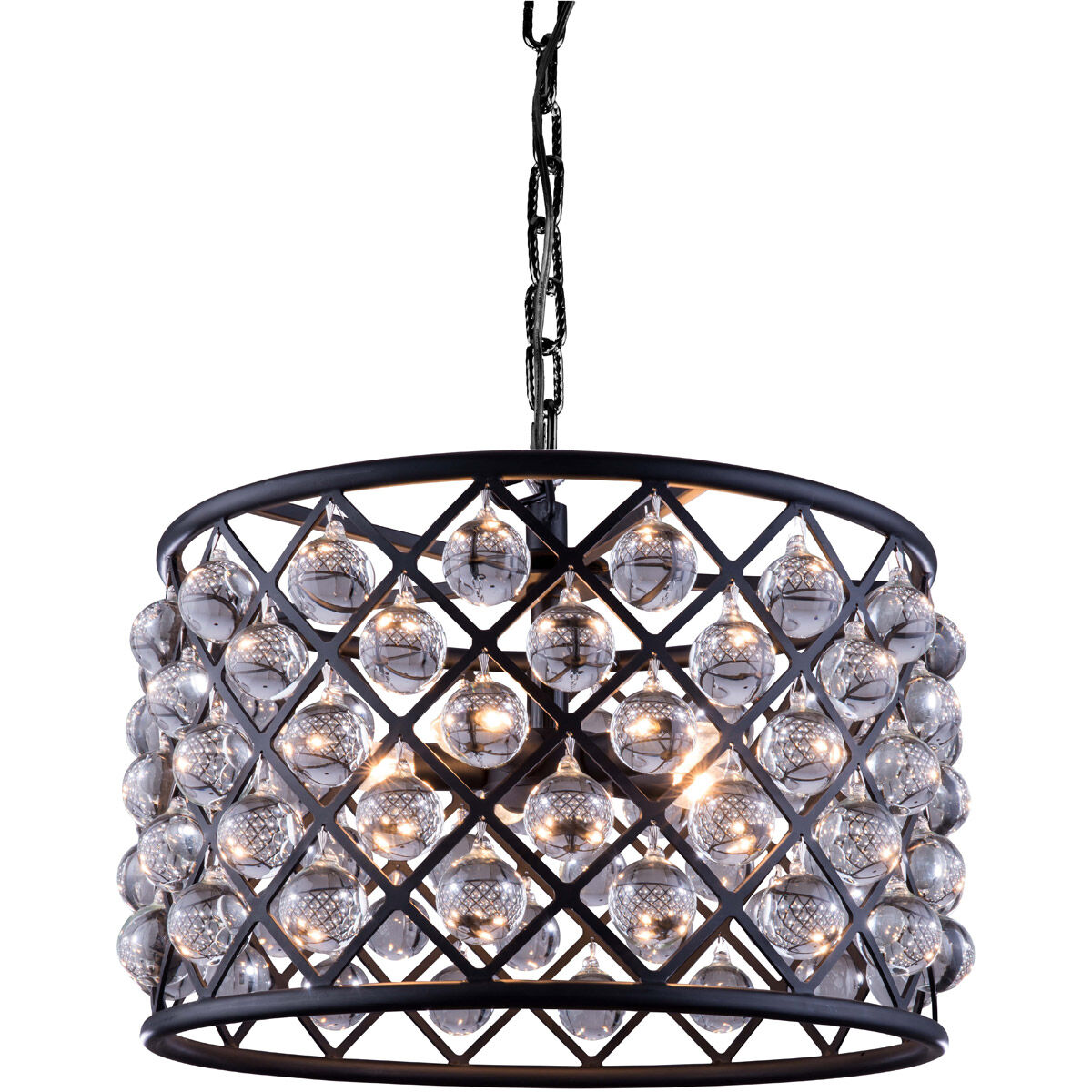 Madison 6 Light 20 inch Matte Black Pendant Ceiling Light, Urban Classic