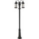 Roundhouse 3 Light 115 inch Black Outdoor Post Mounted Fixture