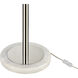 Gosforth 68 inch 100.00 watt Polished Nickel with White Floor Lamp Portable Light