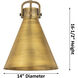Newton Cone 1 Light 14 inch Satin Nickel Cord Hung Pendant Ceiling Light