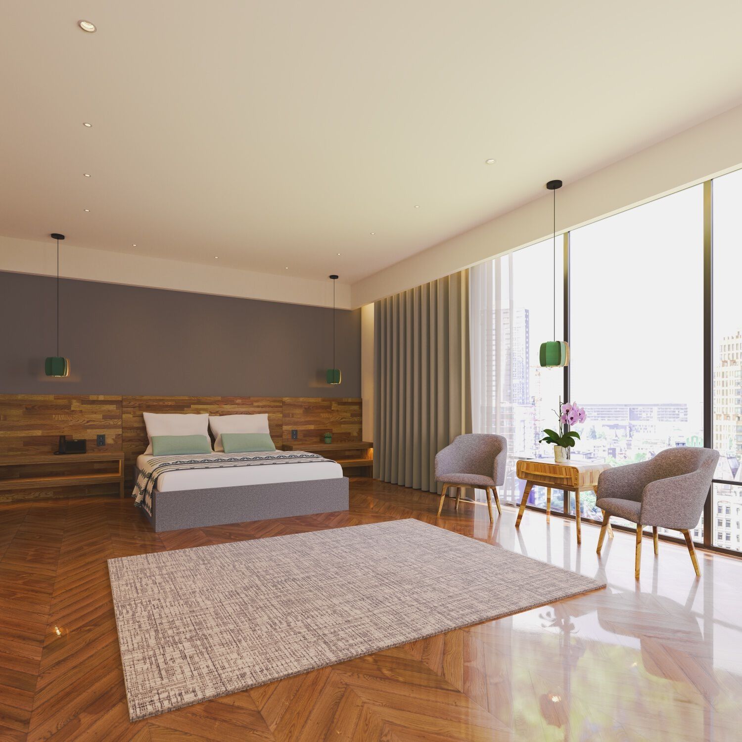 Alba LED 10.25 inch Black Pendant Ceiling Light in Pale Green/Ash, WEP Collection