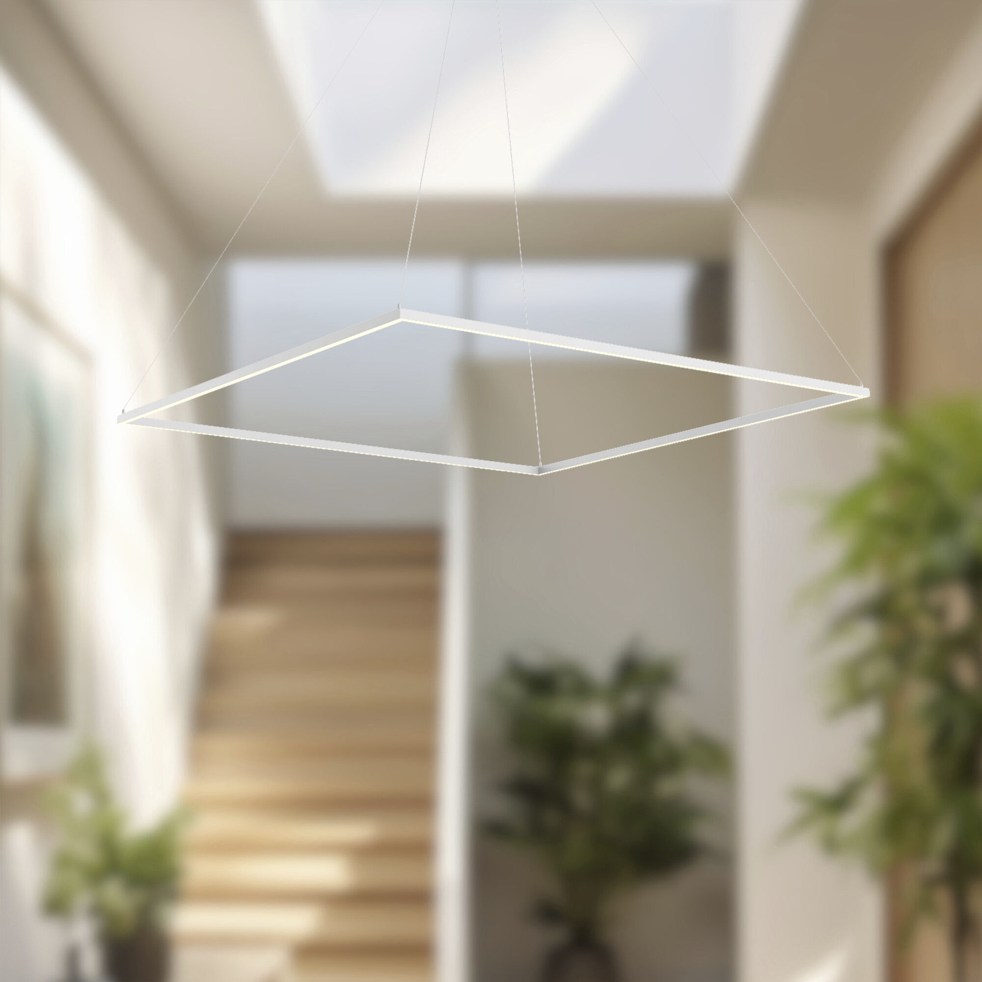 Piazza LED 59 inch White Pendant Ceiling Light